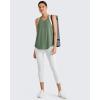 imageG4Free Athletic Tank Tops for Women Lightweight Muscle Workout Gym Tops Fast Dry YBack Loose Fit Running ShirtsGreen Gray
