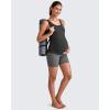 imageG4Free BareFeel Built in Bra Maternity Tank Tops with Removable Pads Ruched Sleeveless Stretchy Pregnancy Yoga Workout ShirtsBlack