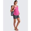 imageG4Free BareFeel Built in Bra Maternity Tank Tops with Removable Pads Ruched Sleeveless Stretchy Pregnancy Yoga Workout ShirtsHot Pink
