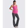 imageG4Free BareFeel Built in Bra Maternity Tank Tops with Removable Pads Ruched Sleeveless Stretchy Pregnancy Yoga Workout ShirtsHot Pink