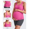 imageG4Free BareFeel Built in Bra Maternity Tank Tops with Removable Pads Ruched Sleeveless Stretchy Pregnancy Yoga Workout ShirtsHot Pink