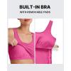 imageG4Free BareFeel Built in Bra Maternity Tank Tops with Removable Pads Ruched Sleeveless Stretchy Pregnancy Yoga Workout ShirtsHot Pink