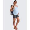 imageG4Free BareFeel Built in Bra Maternity Tank Tops with Removable Pads Ruched Sleeveless Stretchy Pregnancy Yoga Workout ShirtsLight Demin