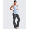 imageG4Free BareFeel Built in Bra Maternity Tank Tops with Removable Pads Ruched Sleeveless Stretchy Pregnancy Yoga Workout ShirtsLight Demin