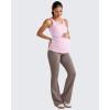 imageG4Free BareFeel Built in Bra Maternity Tank Tops with Removable Pads Ruched Sleeveless Stretchy Pregnancy Yoga Workout ShirtsPink