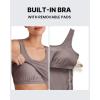 imageG4Free BareFeel Built in Bra Maternity Tank Tops with Removable Pads Ruched Sleeveless Stretchy Pregnancy Yoga Workout ShirtsTaupe