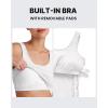 imageG4Free BareFeel Built in Bra Maternity Tank Tops with Removable Pads Ruched Sleeveless Stretchy Pregnancy Yoga Workout ShirtsWhite