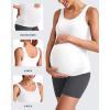 imageG4Free BareFeel Built in Bra Maternity Tank Tops with Removable Pads Ruched Sleeveless Stretchy Pregnancy Yoga Workout ShirtsWhite