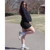 imageG4Free BareFeel Maternity Athletic Shorts with Pockets Over The Belly Workout Pants Comfy Summer Pregnancy ClothesBlack