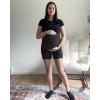 imageG4Free BareFeel Maternity Athletic Shorts with Pockets Over The Belly Workout Pants Comfy Summer Pregnancy ClothesBlack