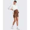 imageG4Free BareFeel Maternity Athletic Shorts with Pockets Over The Belly Workout Pants Comfy Summer Pregnancy ClothesDark Coffee