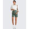 imageG4Free BareFeel Maternity Athletic Shorts with Pockets Over The Belly Workout Pants Comfy Summer Pregnancy ClothesGray Sage