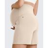 imageG4Free BareFeel Maternity Athletic Shorts with Pockets Over The Belly Workout Pants Comfy Summer Pregnancy ClothesLight Khaki