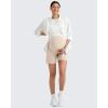 imageG4Free BareFeel Maternity Athletic Shorts with Pockets Over The Belly Workout Pants Comfy Summer Pregnancy ClothesLight Khaki