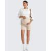 imageG4Free BareFeel Maternity Athletic Shorts with Pockets Over The Belly Workout Pants Comfy Summer Pregnancy ClothesLight Khaki