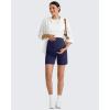 imageG4Free BareFeel Maternity Athletic Shorts with Pockets Over The Belly Workout Pants Comfy Summer Pregnancy ClothesRoyal Blue
