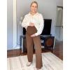 imageG4Free BareFeel Maternity Dress Yoga Pants Over The Belly Stretchy Work Slack Pregnancy Wide Leg Lounge TrousersDark Coffee