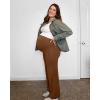 imageG4Free BareFeel Maternity Dress Yoga Pants Over The Belly Stretchy Work Slack Pregnancy Wide Leg Lounge TrousersDark Coffee