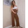 imageG4Free BareFeel Maternity Dress Yoga Pants Over The Belly Stretchy Work Slack Pregnancy Wide Leg Lounge TrousersDark Coffee