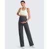 imageG4Free BareFeel Maternity Dress Yoga Pants Over The Belly Stretchy Work Slack Pregnancy Wide Leg Lounge TrousersDark Gray