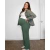 imageG4Free BareFeel Maternity Dress Yoga Pants Over The Belly Stretchy Work Slack Pregnancy Wide Leg Lounge TrousersGray Sage