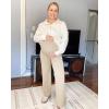 imageG4Free BareFeel Maternity Dress Yoga Pants Over The Belly Stretchy Work Slack Pregnancy Wide Leg Lounge TrousersLight Khaki