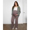 imageG4Free BareFeel Maternity Dress Yoga Pants Over The Belly Stretchy Work Slack Pregnancy Wide Leg Lounge TrousersTaupe