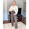 imageG4Free BareFeel Maternity Dress Yoga Pants Over The Belly Stretchy Work Slack Pregnancy Wide Leg Lounge TrousersTaupe