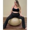imageG4Free BareFeel Maternity Flare Leggings with Pockets Over The Belly Stretchy Casual Lounge Pregnancy Dress Pants for WorkBlack