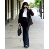 imageG4Free BareFeel Maternity Flare Leggings with Pockets Over The Belly Stretchy Casual Lounge Pregnancy Dress Pants for WorkBlack