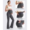 imageG4Free BareFeel Maternity Flare Leggings with Pockets Over The Belly Stretchy Casual Lounge Pregnancy Dress Pants for WorkDark Gray