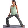 imageG4Free BareFeel Maternity Racerback Tank Tops with Built in Bra Ruched Sleeveless Square Neck Pregnancy Yoga Workout ShirtsBean Green