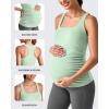 imageG4Free BareFeel Maternity Racerback Tank Tops with Built in Bra Ruched Sleeveless Square Neck Pregnancy Yoga Workout ShirtsBean Green