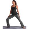 imageG4Free BareFeel Maternity Racerback Tank Tops with Built in Bra Ruched Sleeveless Square Neck Pregnancy Yoga Workout ShirtsBlack