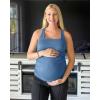 imageG4Free BareFeel Maternity Racerback Tank Tops with Built in Bra Ruched Sleeveless Square Neck Pregnancy Yoga Workout ShirtsBlue Gray