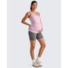 imageG4Free BareFeel Maternity Racerback Tank Tops with Built in Bra Ruched Sleeveless Square Neck Pregnancy Yoga Workout ShirtsPink