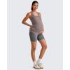 imageG4Free BareFeel Maternity Racerback Tank Tops with Built in Bra Ruched Sleeveless Square Neck Pregnancy Yoga Workout ShirtsTaupe