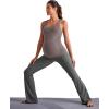 imageG4Free BareFeel Maternity Racerback Tank Tops with Built in Bra Ruched Sleeveless Square Neck Pregnancy Yoga Workout ShirtsTaupe