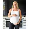 imageG4Free BareFeel Maternity Racerback Tank Tops with Built in Bra Ruched Sleeveless Square Neck Pregnancy Yoga Workout ShirtsWhite