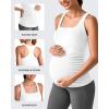 imageG4Free BareFeel Maternity Racerback Tank Tops with Built in Bra Ruched Sleeveless Square Neck Pregnancy Yoga Workout ShirtsWhite
