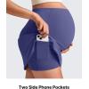 imageG4Free BareFeel Maternity Tennis Skirt with 2 Pockets Inner Shorts Over The Belly Stretchy Pregnancy Workout Skorts GolfDark Purple