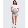 imageG4Free BareFeel Maternity Tennis Skirt with 2 Pockets Inner Shorts Over The Belly Stretchy Pregnancy Workout Skorts GolfGrey