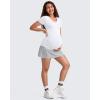 imageG4Free BareFeel Maternity Tennis Skirt with 2 Pockets Inner Shorts Over The Belly Stretchy Pregnancy Workout Skorts GolfGrey