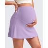 imageG4Free BareFeel Maternity Tennis Skirt with 2 Pockets Inner Shorts Over The Belly Stretchy Pregnancy Workout Skorts GolfLight Purple