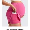 imageG4Free BareFeel Maternity Tennis Skirt with 2 Pockets Inner Shorts Over The Belly Stretchy Pregnancy Workout Skorts GolfRose Pink