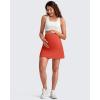 imageG4Free BareFeel Maternity Tennis Skirt with 2 Pockets Inner Shorts Over The Belly Stretchy Pregnancy Workout Skorts GolfRust Orange