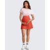 imageG4Free BareFeel Maternity Tennis Skirt with 2 Pockets Inner Shorts Over The Belly Stretchy Pregnancy Workout Skorts GolfRust Orange
