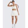 imageG4Free Barefeel 15quot Tennis Skirts for Women High Waisted A Line Casual Athletic Golf Skorts Inner Shorts with 2 PocketsWhite