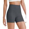 imageG4Free Barefeel Biker Shorts for Women with Pockets High Waisted Workout Athletic Gym Legging Shorts 4quot6quotDark Grey