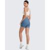 imageG4Free Barefeel Biker Shorts for Women with Pockets High Waisted Workout Athletic Gym Legging Shorts 4quot6quotHaze Blue